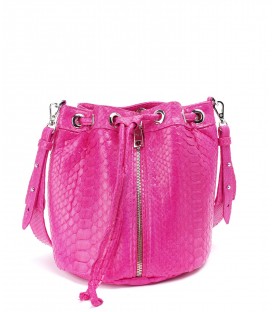AMBER sac cuir python electric pink SISTA PARIS