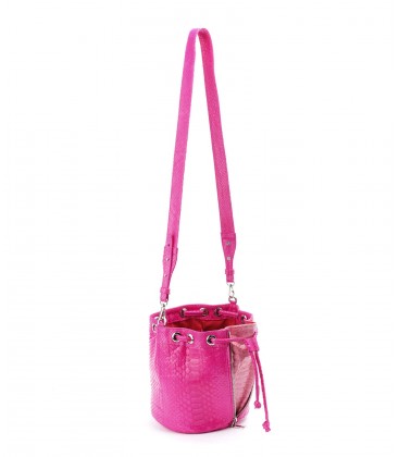 AMBER sac cuir python electric pink SISTA PARIS