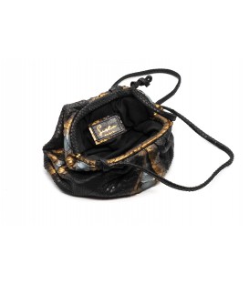 BABY UNIQ sac cuir python black metalic SISTA PARIS