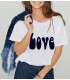 T-SHIRT LOVE blanc navy FIVE JEANS