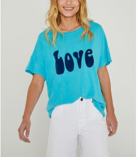 T-SHIRT LOVE turquoise FIVE JEANS